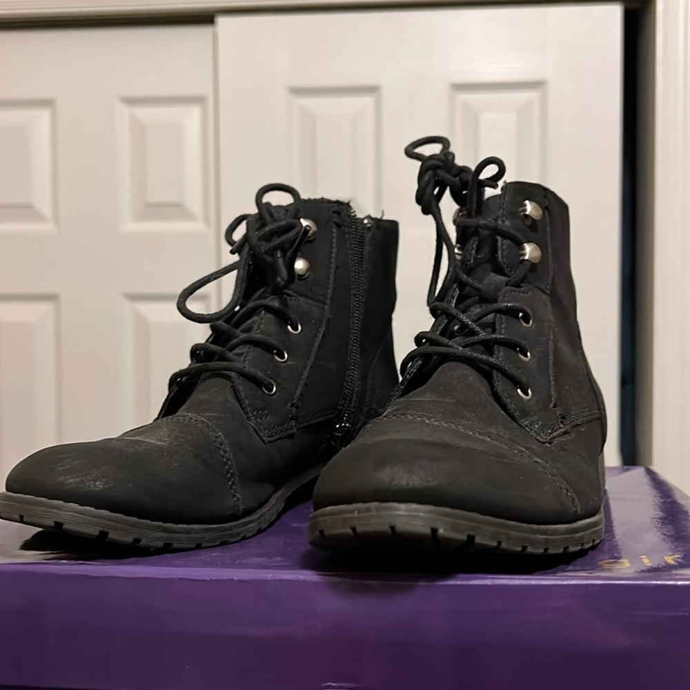 Madden Girl Black Combat Bootie
